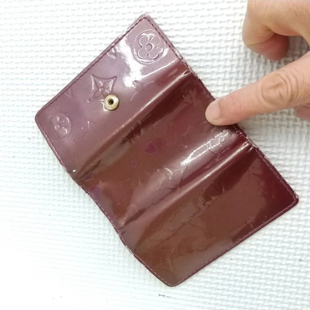 Louis Vuitton Leather Brown/Wine 4 Key Holder Gold Snap GUC
